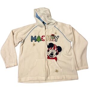 Vintage Disney Holiday Full Zip Fleece sweater Size XL